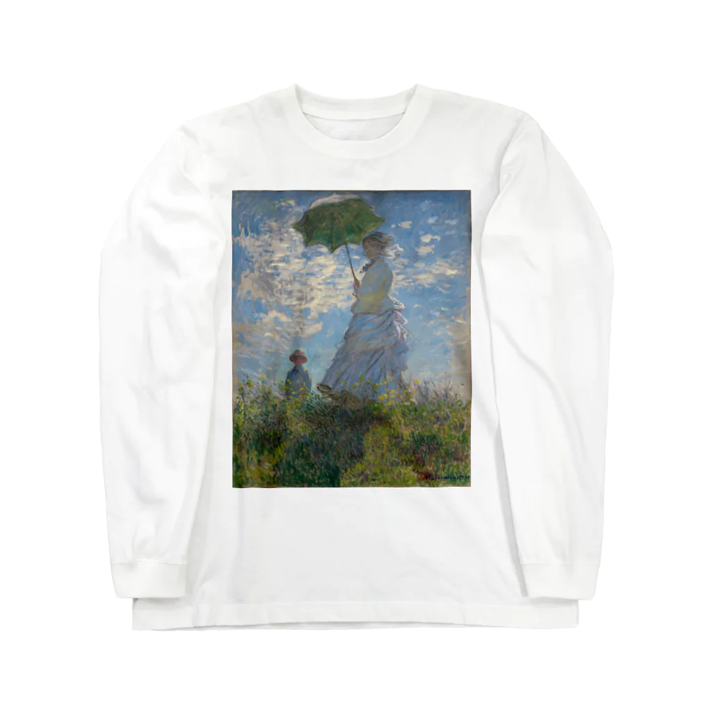 世界美術商店の散歩、日傘をさす女性 / Woman with a Parasol - Madame Monet and Her Son Long Sleeve T-Shirt