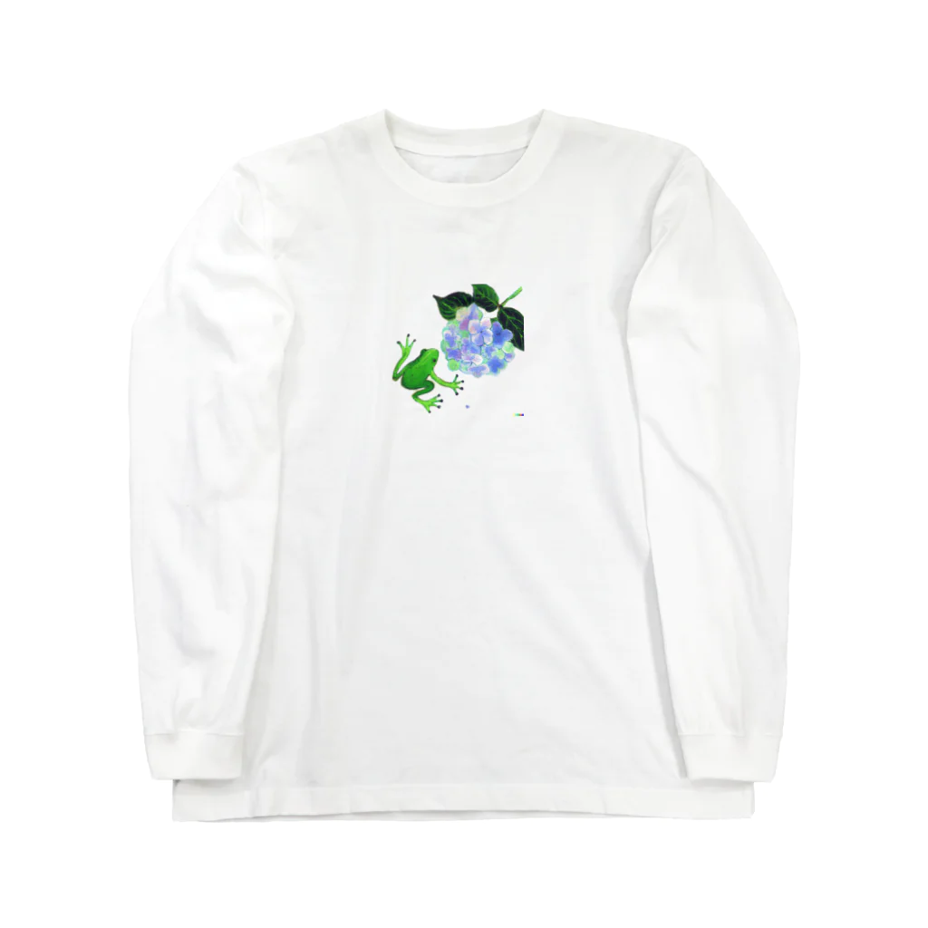 Spirit of 和のかえるとアジサイ Long Sleeve T-Shirt