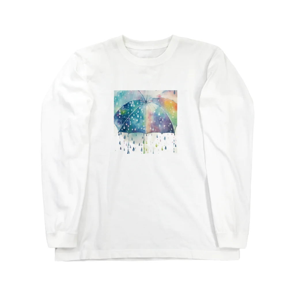 ぽけの水彩風雨の風景 Long Sleeve T-Shirt