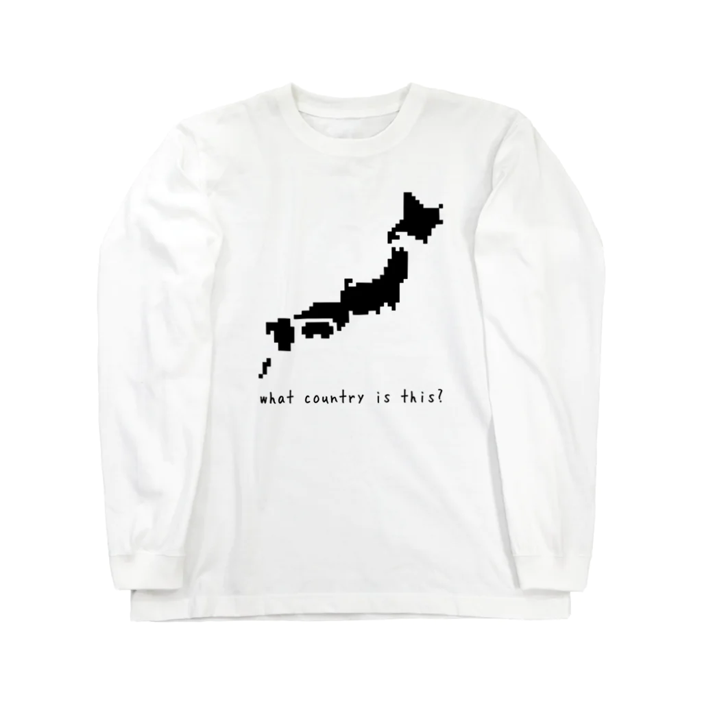 ピクセルアート ChibitのJapan map ロングスリーブTシャツ