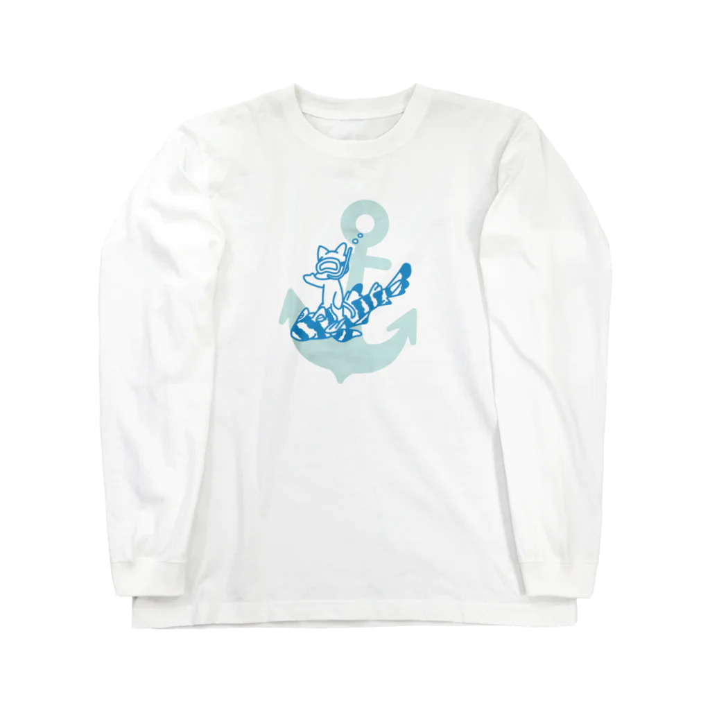 ari designのネコザメとネコの海遊び Long Sleeve T-Shirt