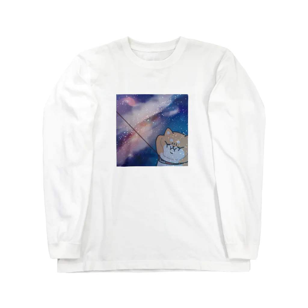 DECORのお返事シバイヌくん　スペース柴犬ver. Long Sleeve T-Shirt