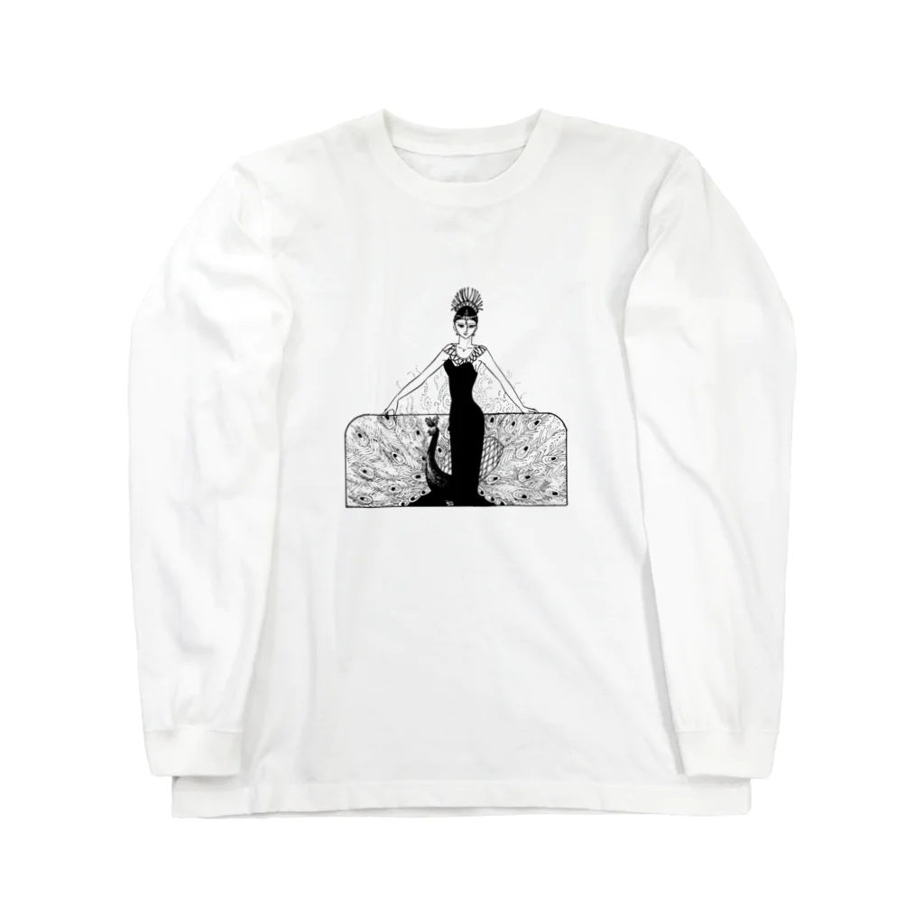 入り江わにアナログ店の孔雀の女 Long Sleeve T-Shirt