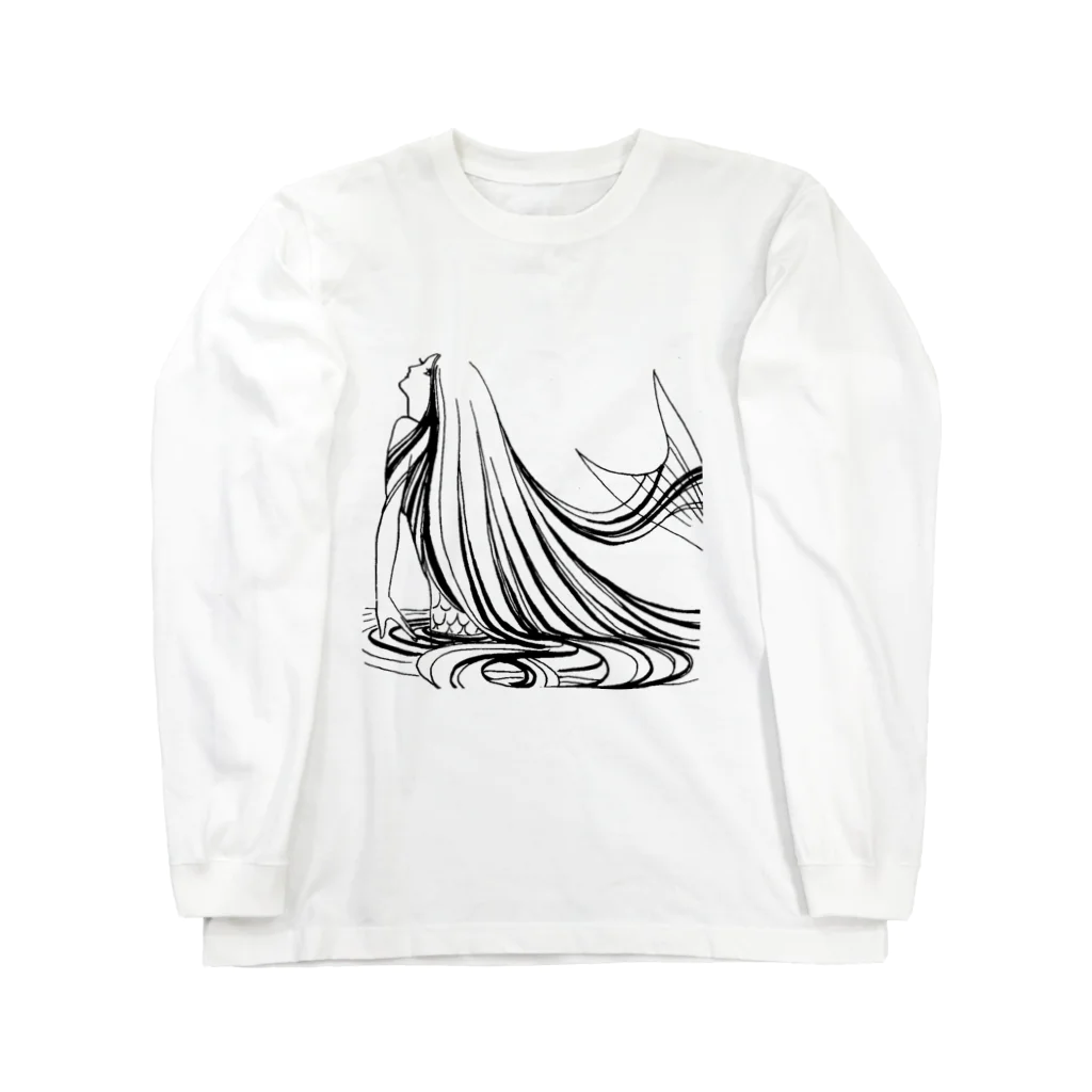 入り江わにアナログ店の人魚の髪 Long Sleeve T-Shirt