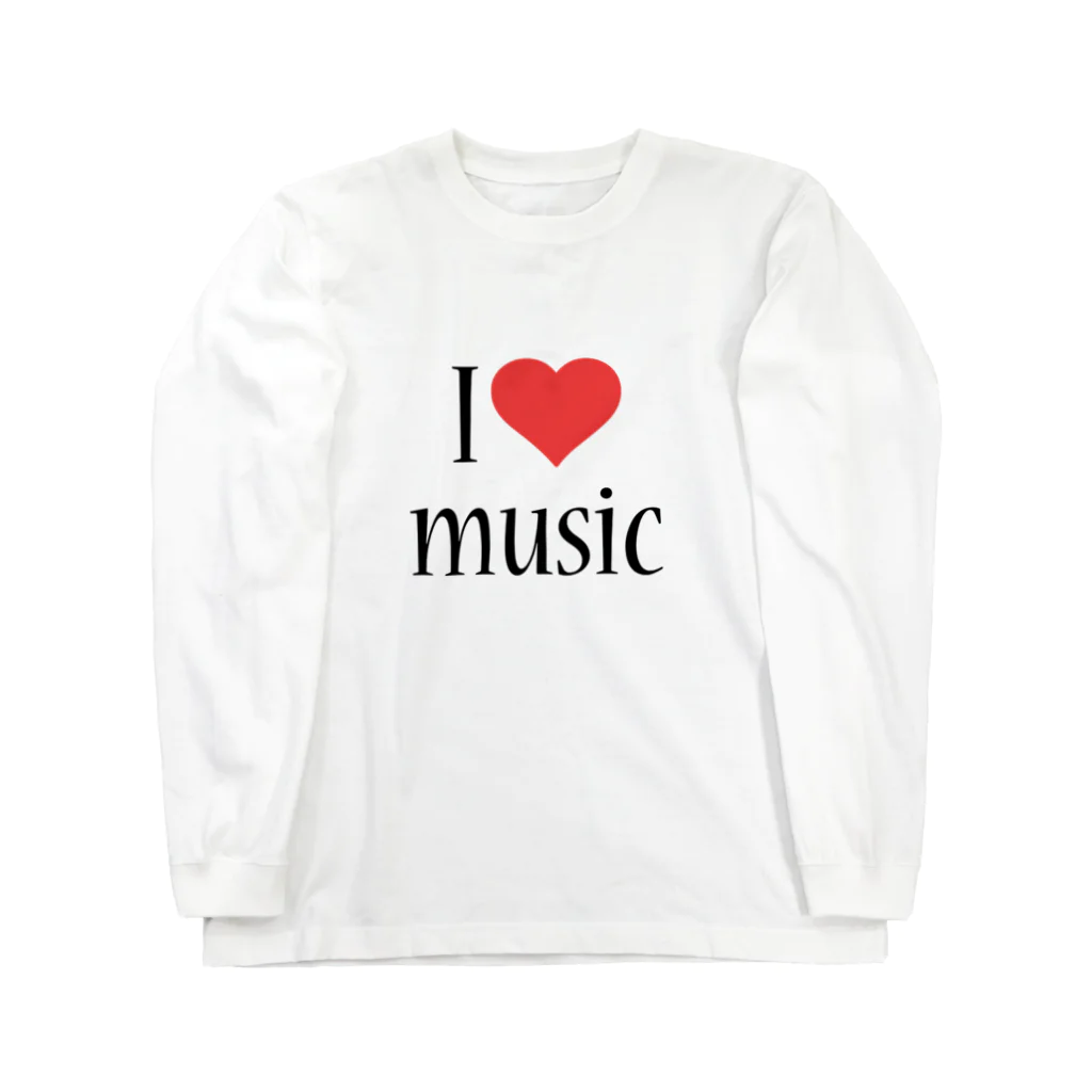 BBdesignのI Love music ロングスリーブTシャツ