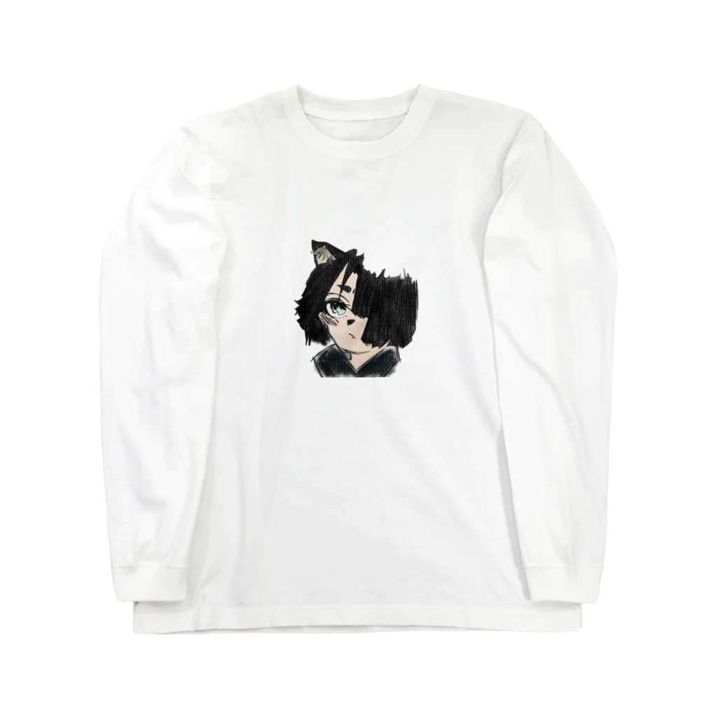 みつまめこshopの猫耳少女 ロングスリーブTシャツ