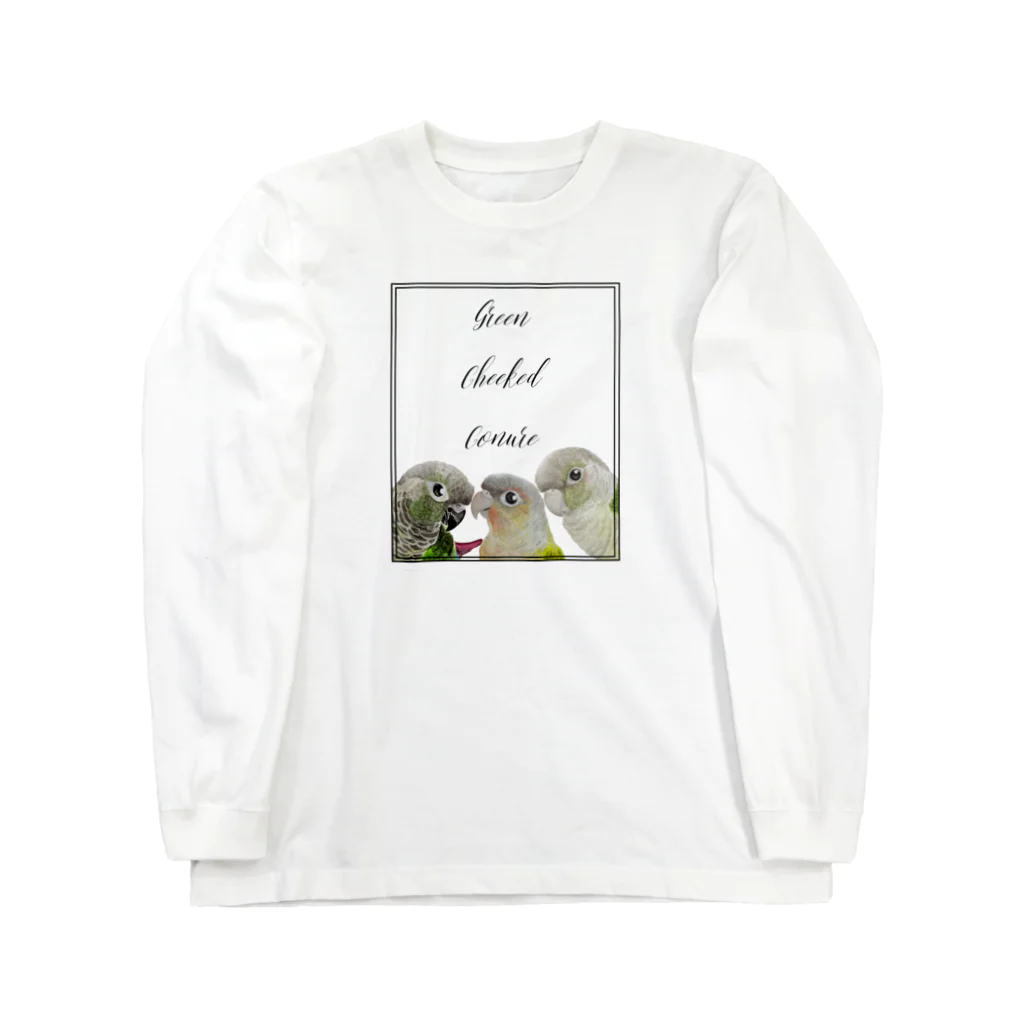 mariechan_koboの046 ウロコインコset シンプルフレーム Long Sleeve T-Shirt