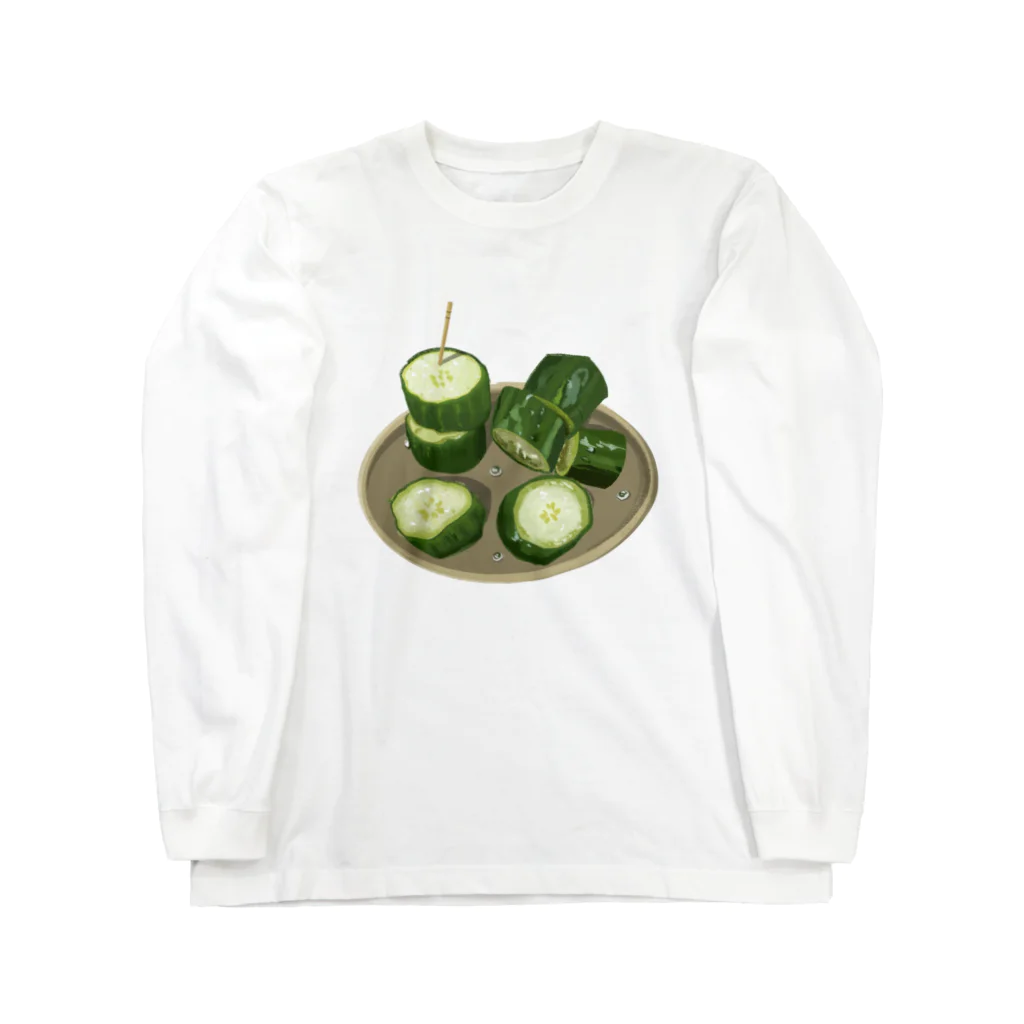 OKRAzucchiniのきゅうりの浅漬け ロングスリーブTシャツ