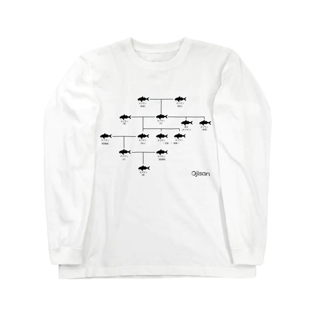 大田デザインの【与論産】オジサン家系図 Long Sleeve T-Shirt