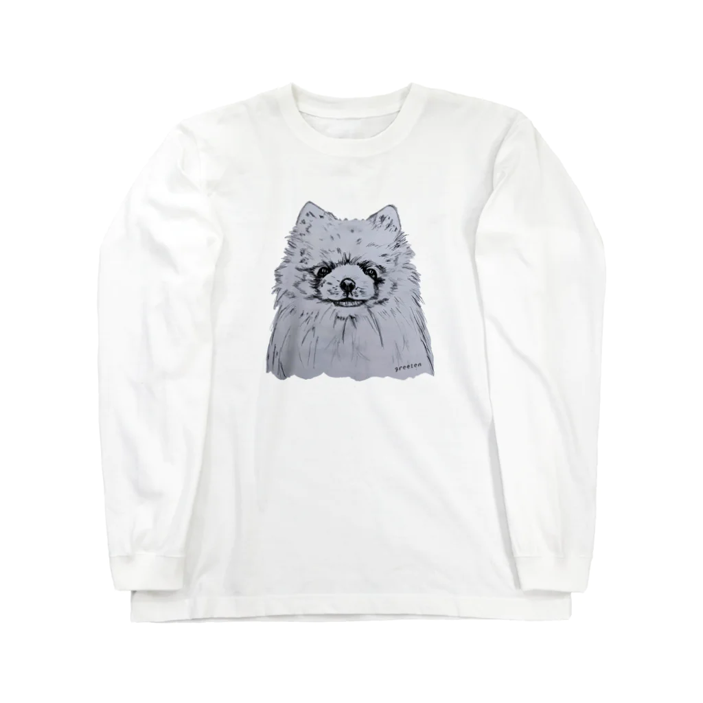 greetenのポメラニアン　アート犬 Long Sleeve T-Shirt