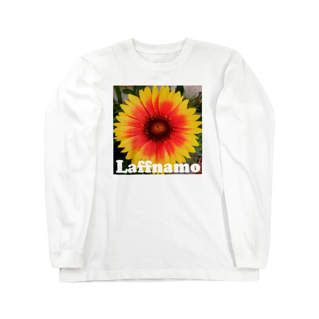 Laffnamo ラフなモーションのフラワー イエローオレンジ Long Sleeve T-Shirt