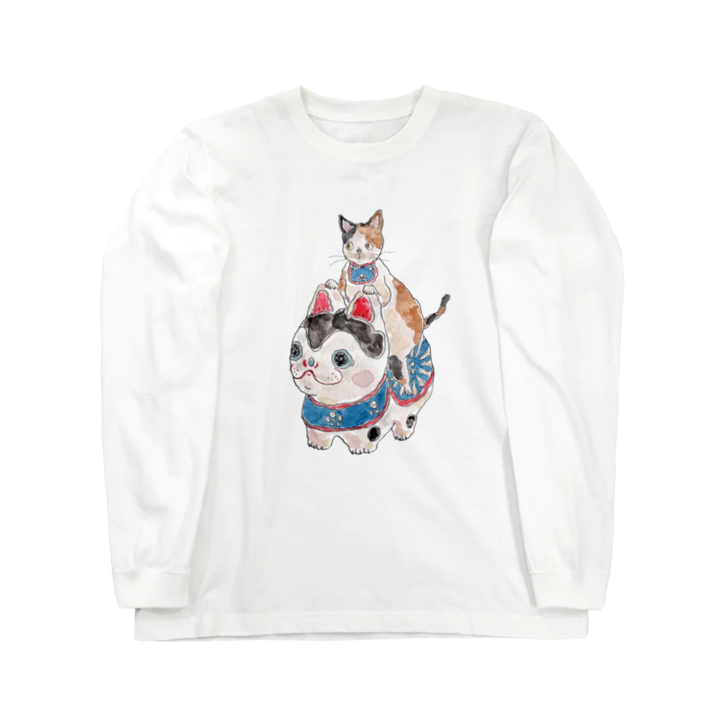 トコロコムギの爆走！犬張子にゃんこ ロングスリーブTシャツ