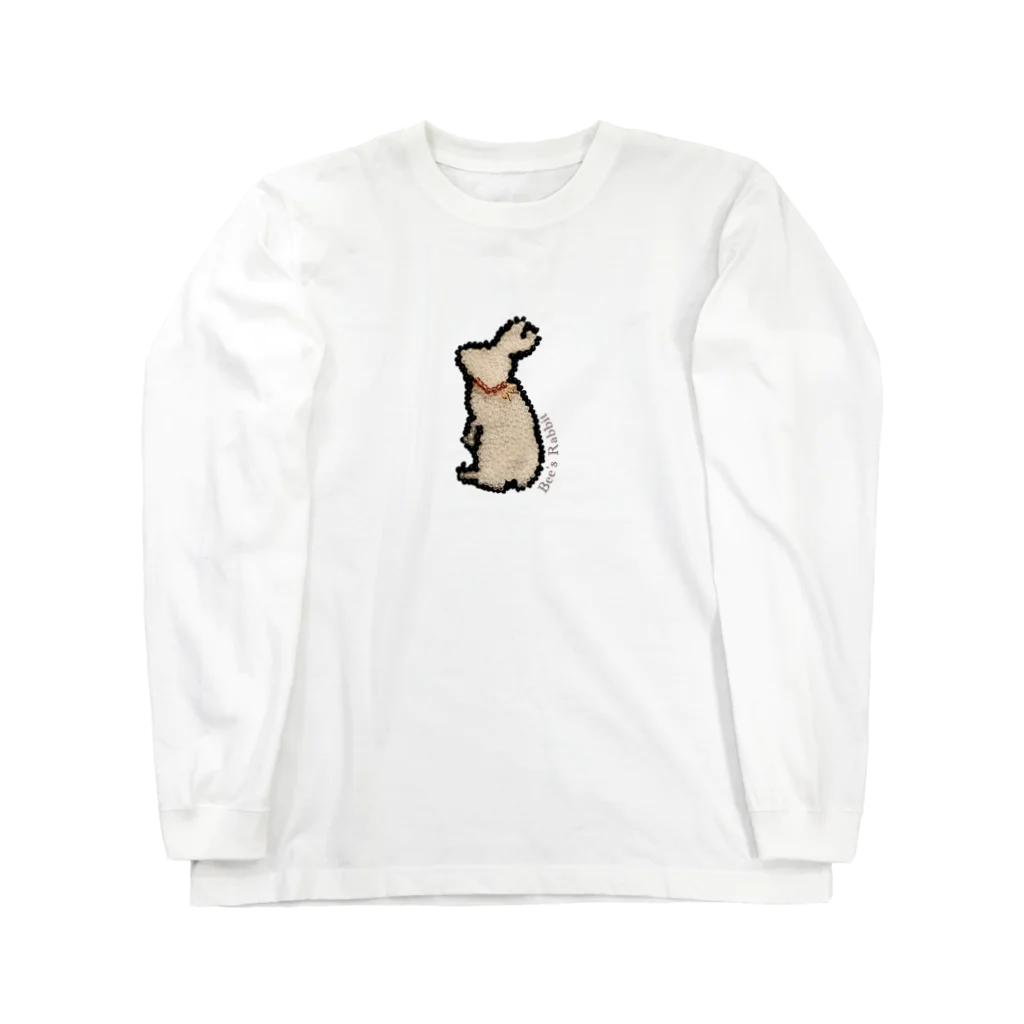 Mouse Houseのビーズ刺繍のうさぎ、 Long Sleeve T-Shirt