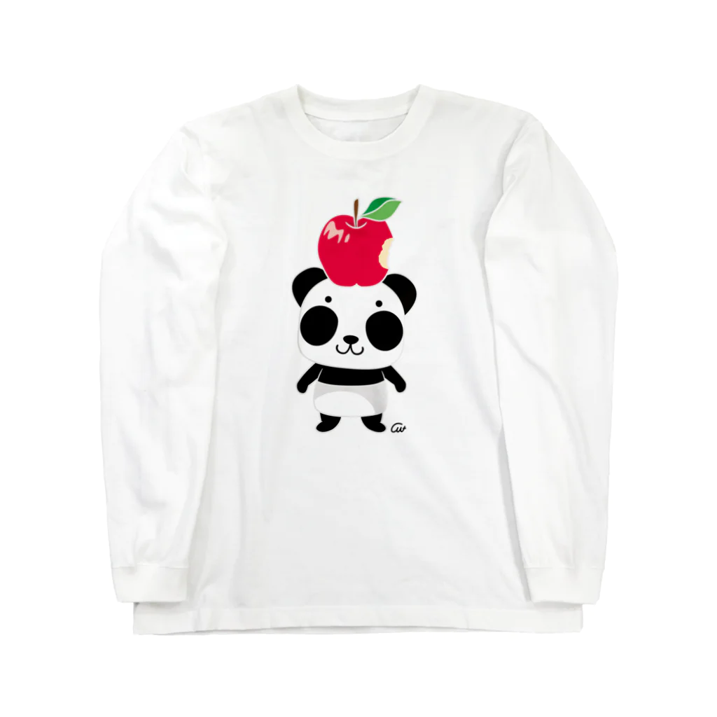 イラスト MONYAAT の両面印刷 ズレぱんだちゃんのリンゴ食べたの誰？　 Long Sleeve T-Shirt