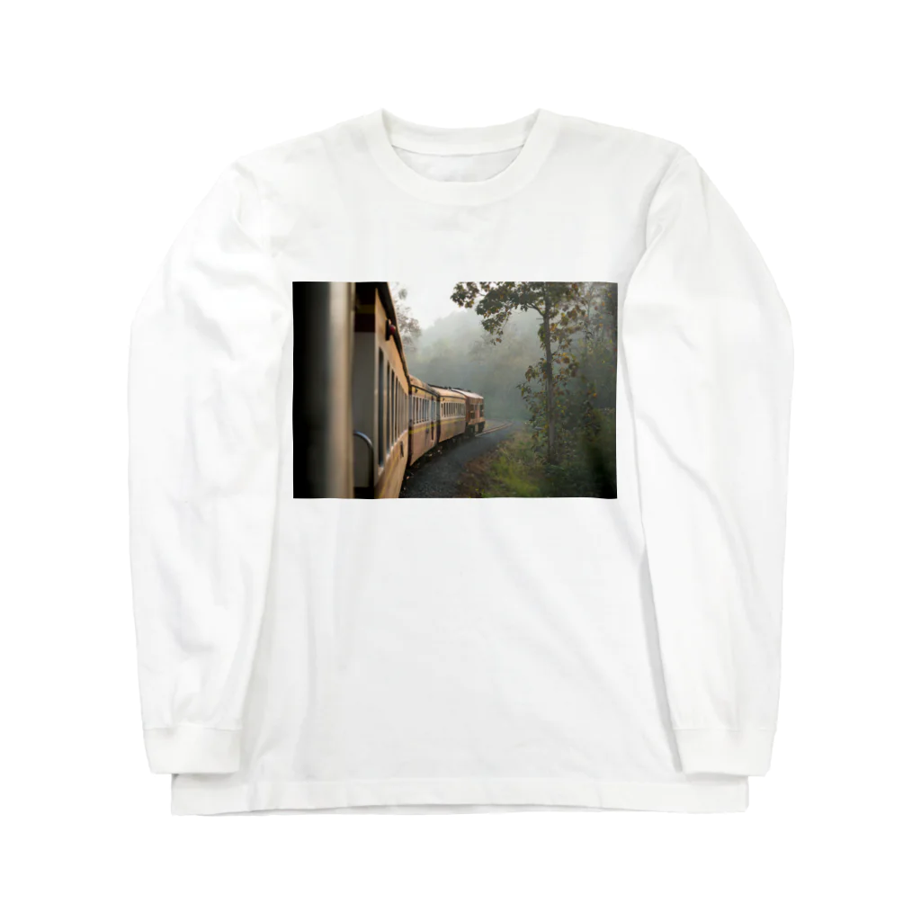 Second_Life_of_Railwaysの朝靄の中を駆け抜けるタイの鉄道 Long Sleeve T-Shirt