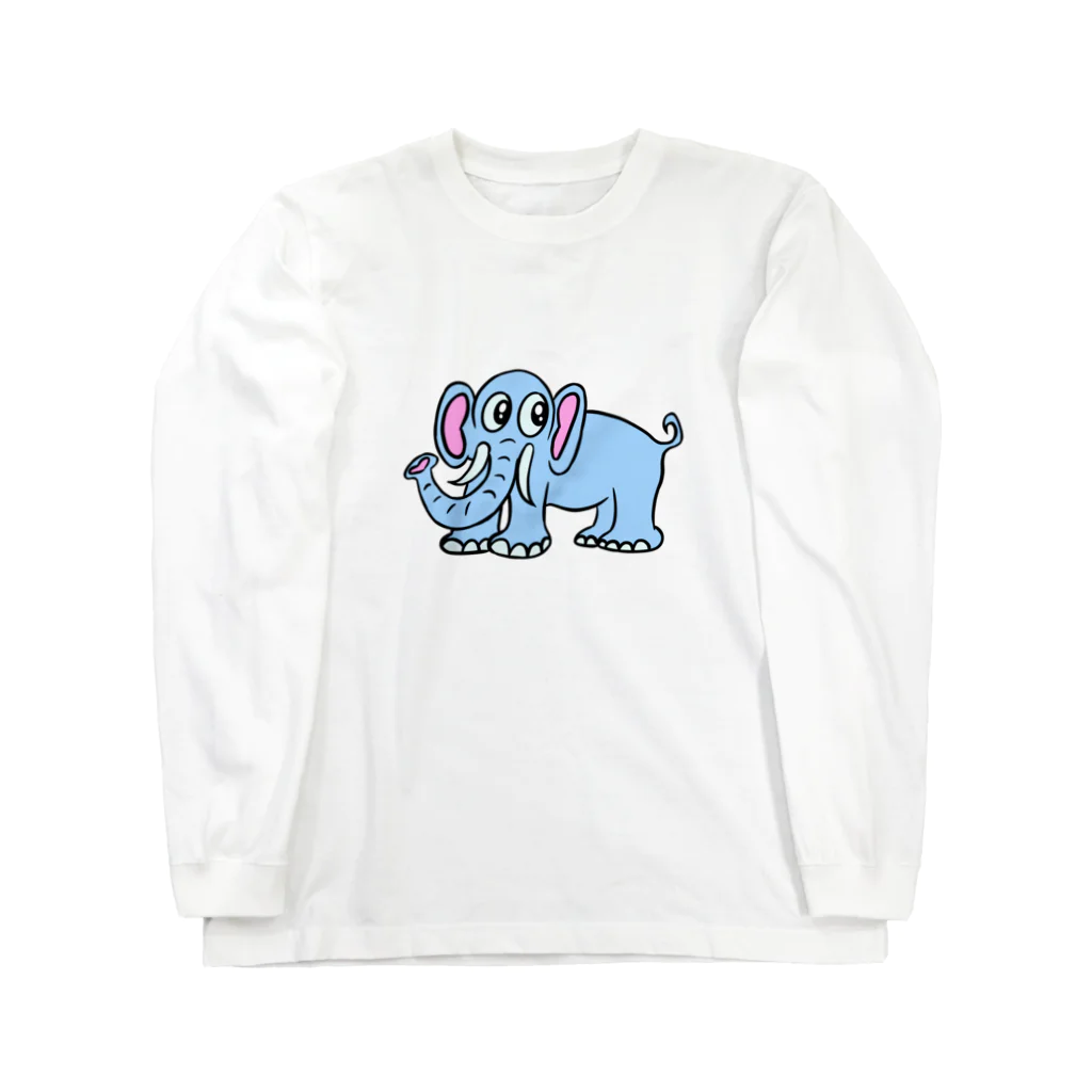 じゅうに（Jyuuni）の0002・青いぞうさん（じゅうにブランド） Long Sleeve T-Shirt