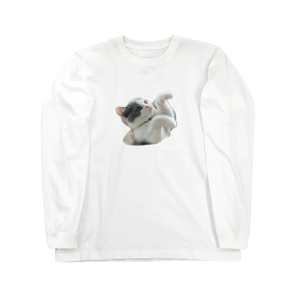 いくママ 猫との毎日のスリラーおにぎり Long Sleeve T-Shirt