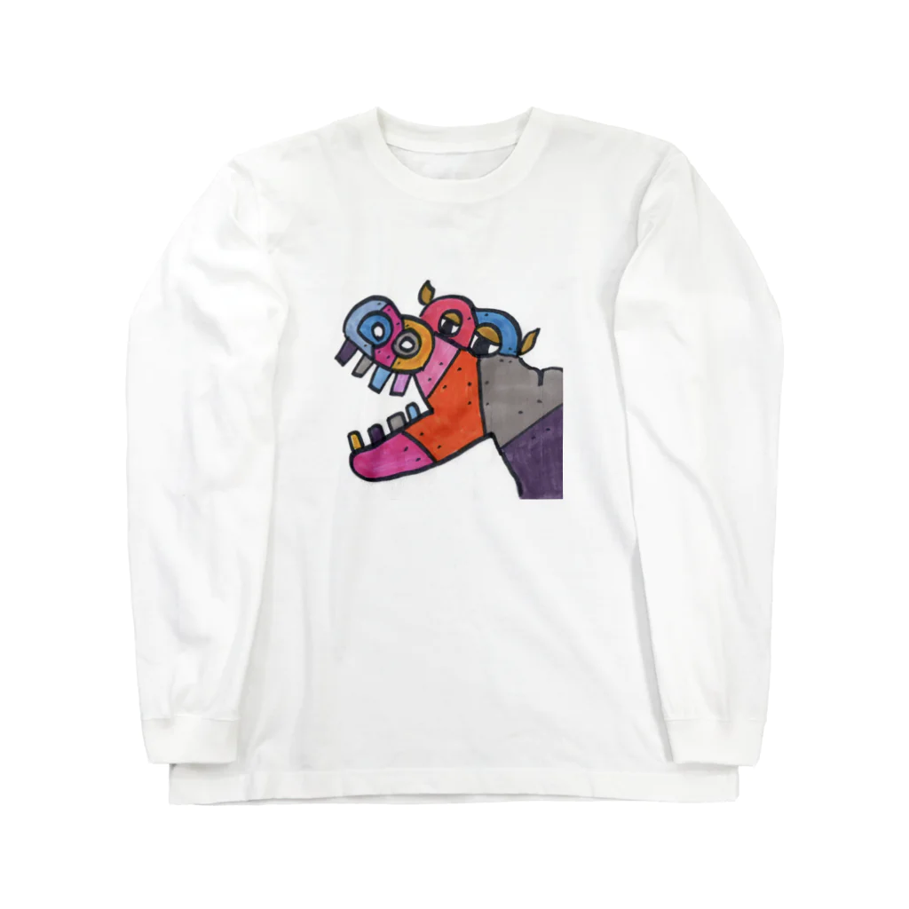 ゆるっと北欧デザイン♪Pahvi Elukat パフヴィ・エルカットのVirtahepo ゔぃるたへぽ　カバちゃん Long Sleeve T-Shirt