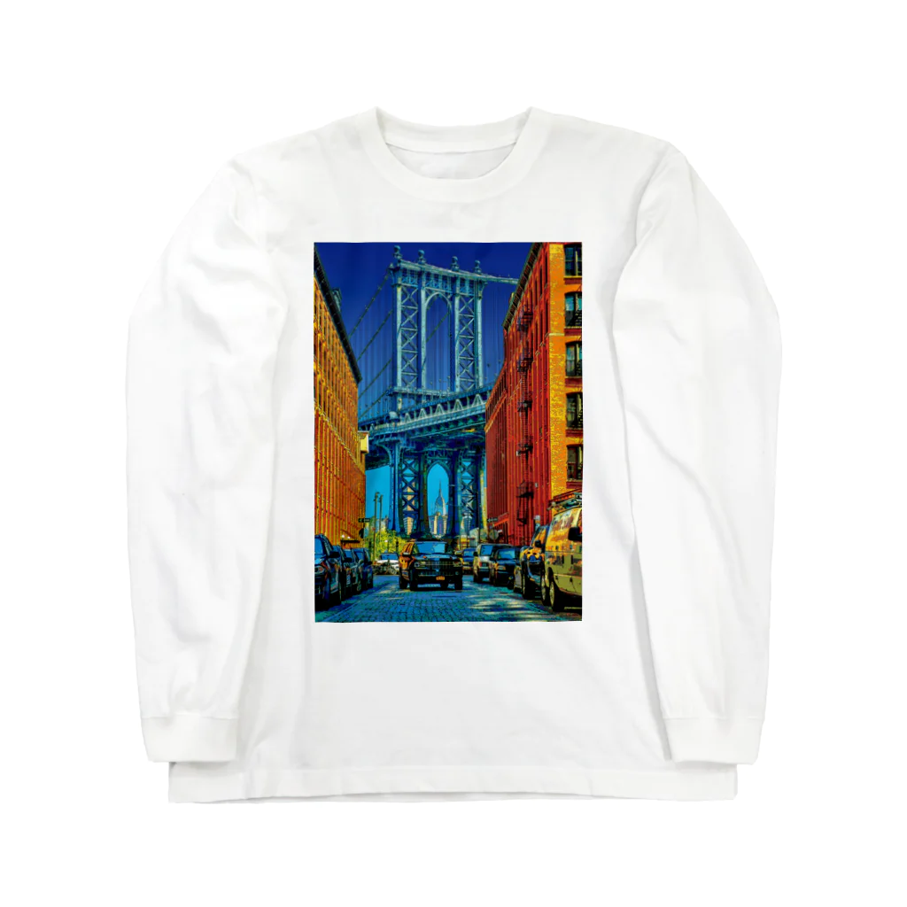 GALLERY misutawoのニューヨーク マンハッタン橋 ロングスリーブTシャツ