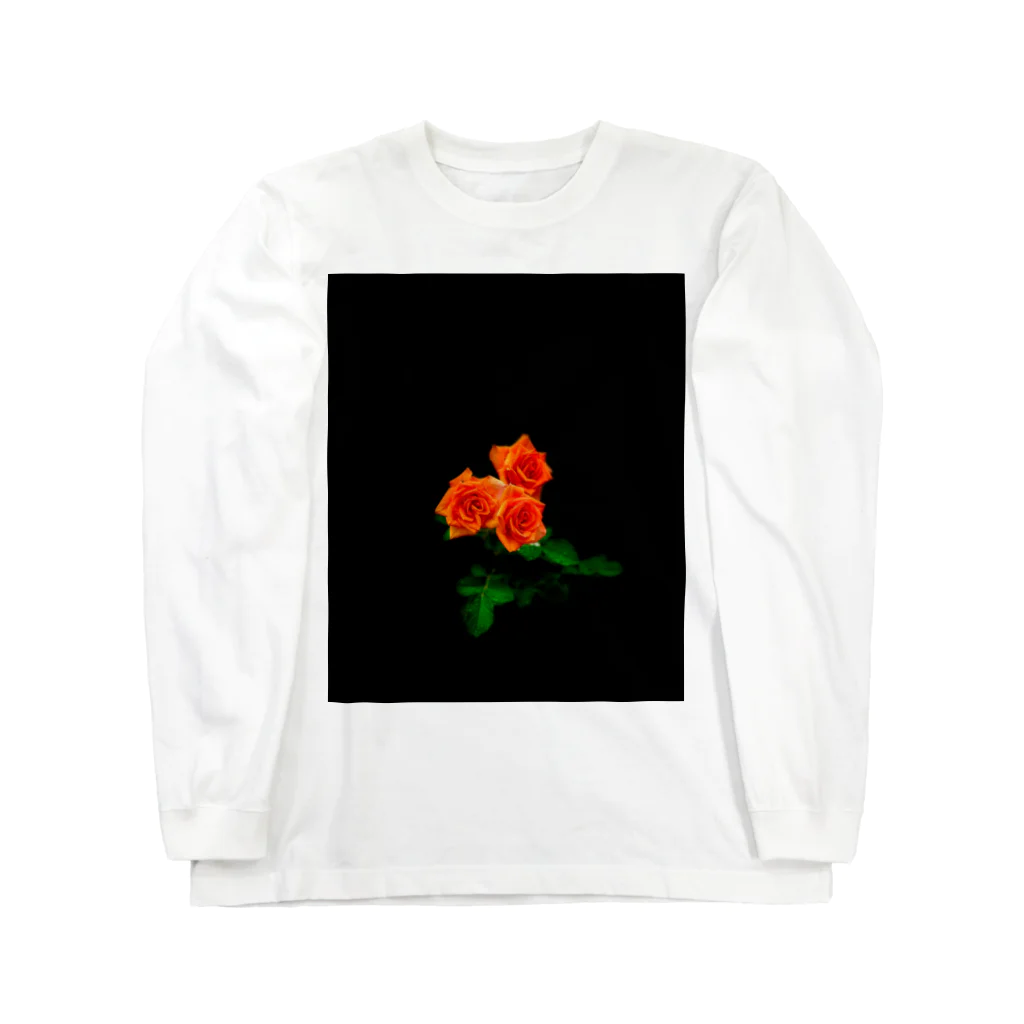 flower_design_hiroの元気と健やかさを与えてくれるオレンジ色のバラグッズ Long Sleeve T-Shirt