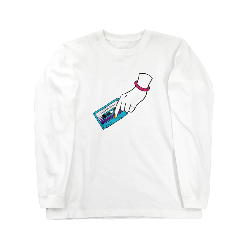 Mi-CRAFTWORKSのミックステープを君に　ブルー Long Sleeve T-Shirt