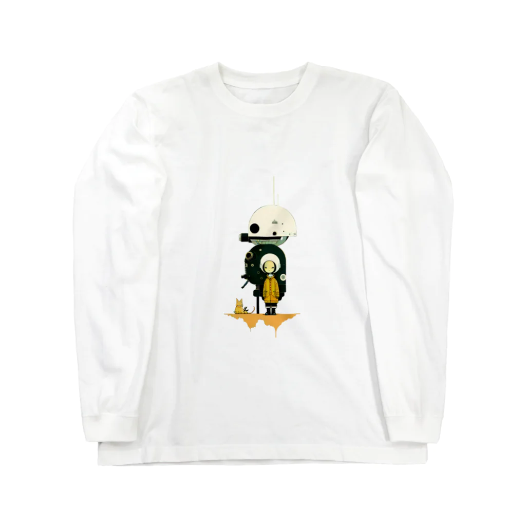 feistyIRISHの猫とエイリアン Long Sleeve T-Shirt