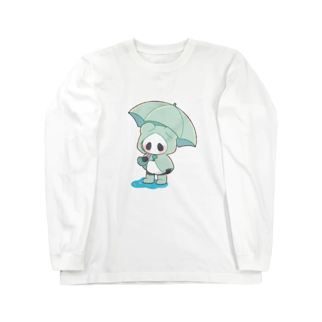 ふぅのパンダと雨の日 ロングスリーブTシャツ