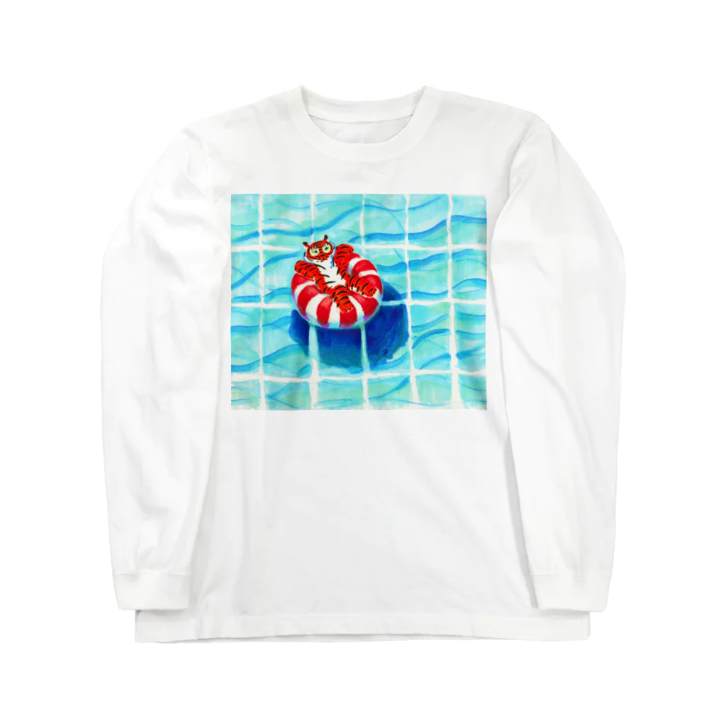 segasworksのプールのトラちゃん Long Sleeve T-Shirt