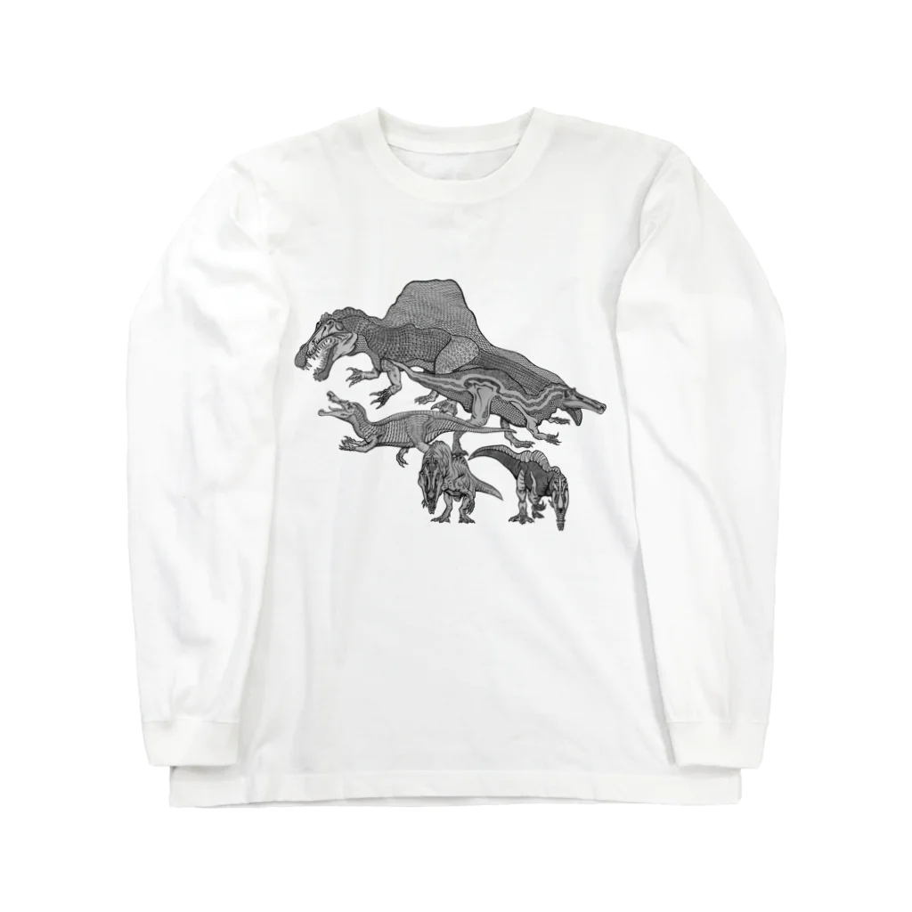 ツバメノスの浮世絵風古生物　鰐龍 Long Sleeve T-Shirt