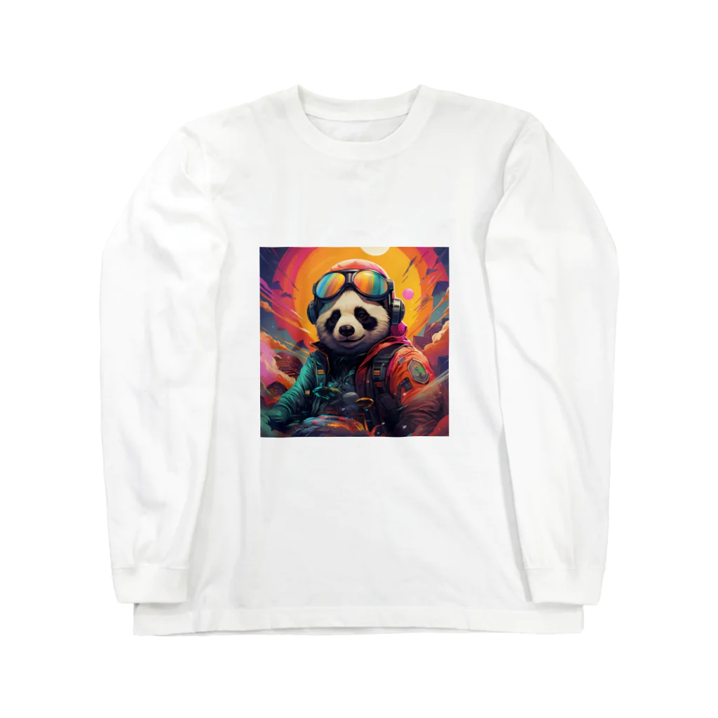 MiraCode　(by AI design)のFuture Funk Panda ロングスリーブTシャツ