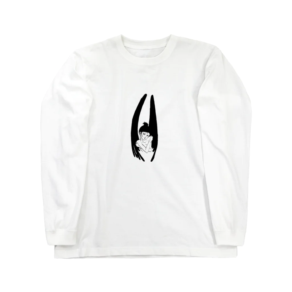 入り江わにアナログ店の黒い羽－１ Long Sleeve T-Shirt