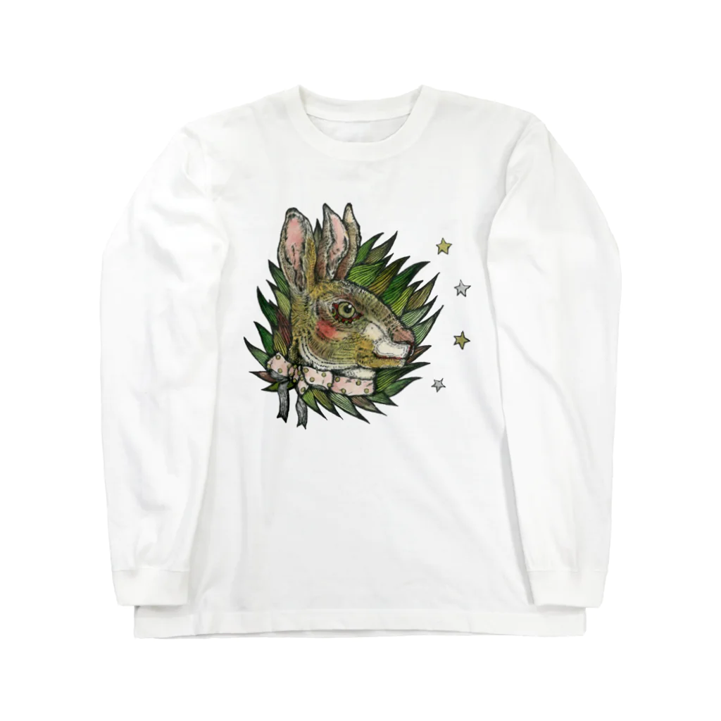 筆ペン画家 原良輔の三つ耳うさぎ Long Sleeve T-Shirt