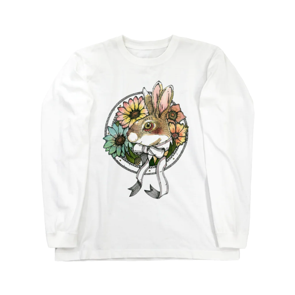 筆ペン画家 原良輔の三つ耳うさぎ２ Long Sleeve T-Shirt