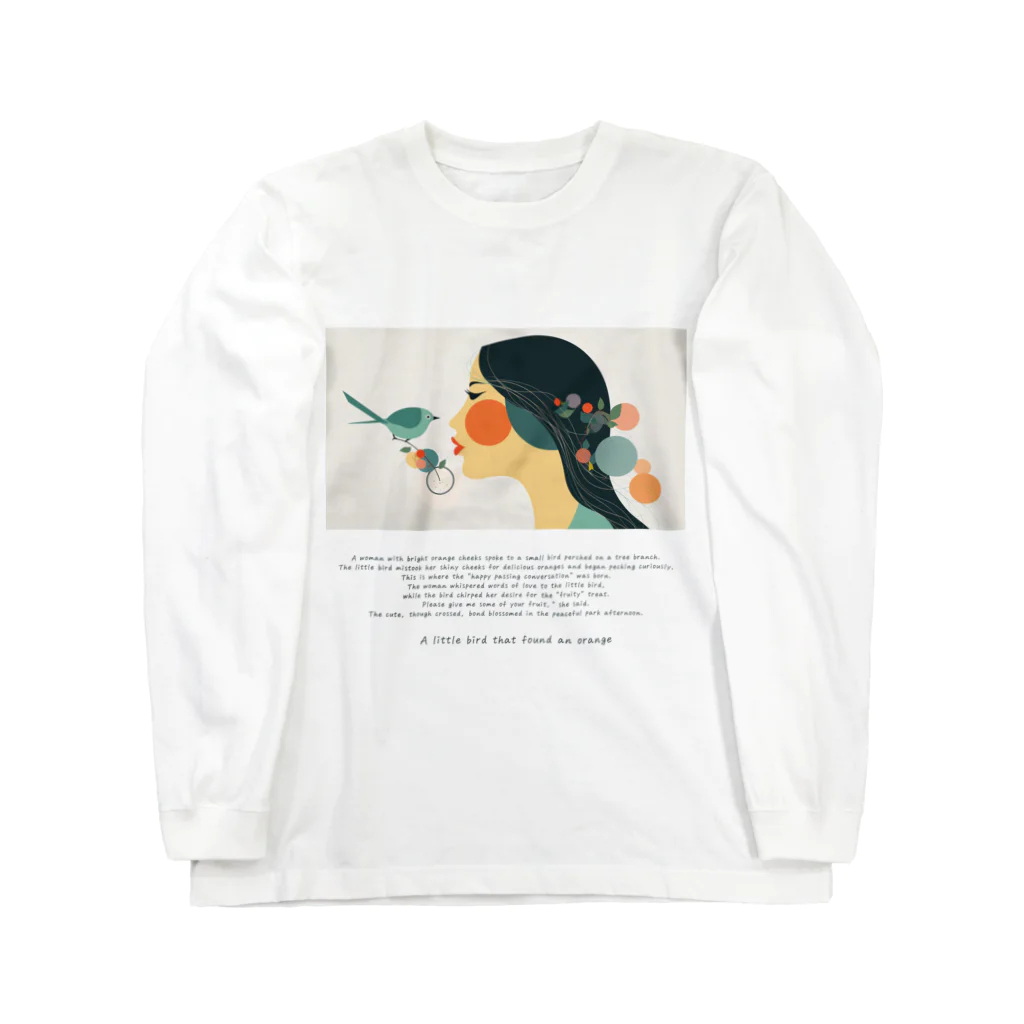 鳥救うSUZURIの『こんなところにオレンジ』【寄付付き商品】 Long Sleeve T-Shirt