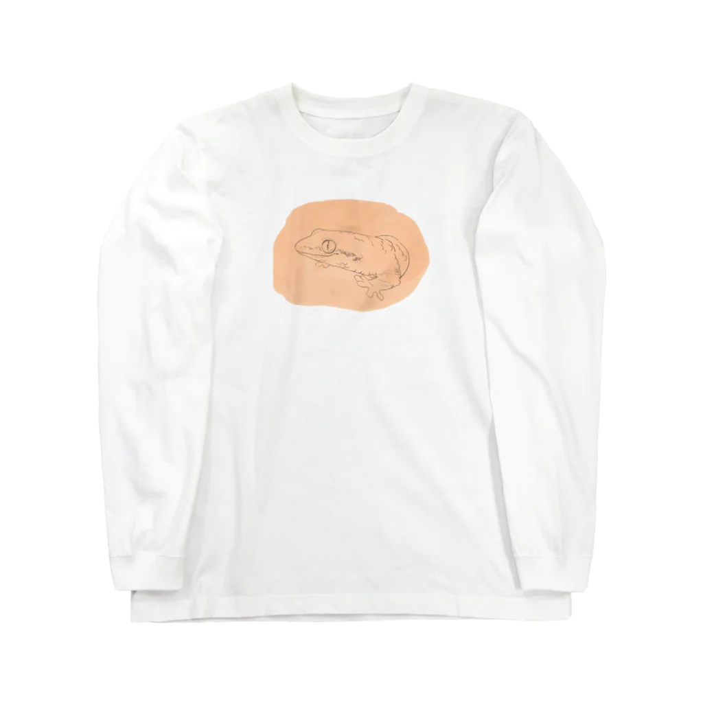 鮫山のオオバクチヤモリ ロングスリーブTシャツ
