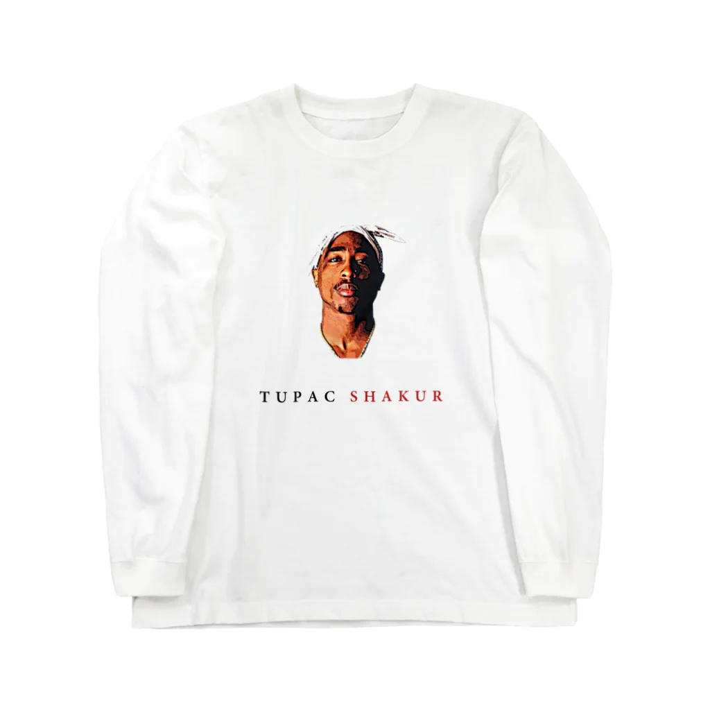 AMBITIOの2PAC TUPAC SHAKUR FACE イラストデザイン ロングスリーブTシャツ