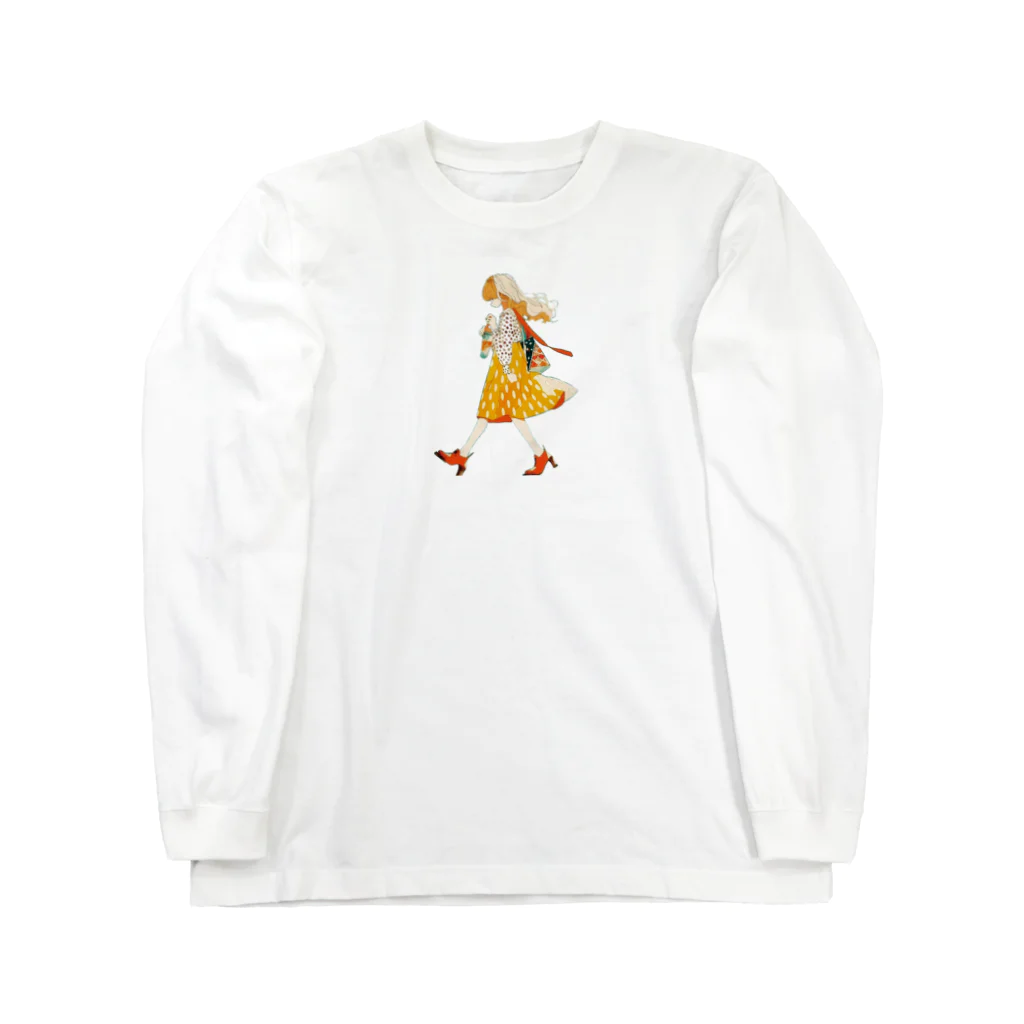 桜音ことこ企画のオレンジのポルカドットv2 Long Sleeve T-Shirt