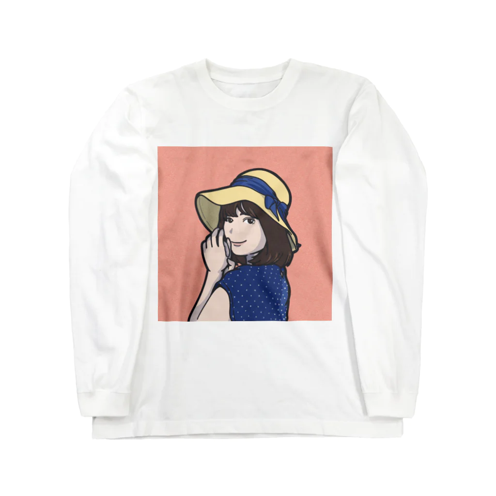 ざっきーの部屋のざっきーイラスト(ピンクver.) ロングスリーブTシャツ