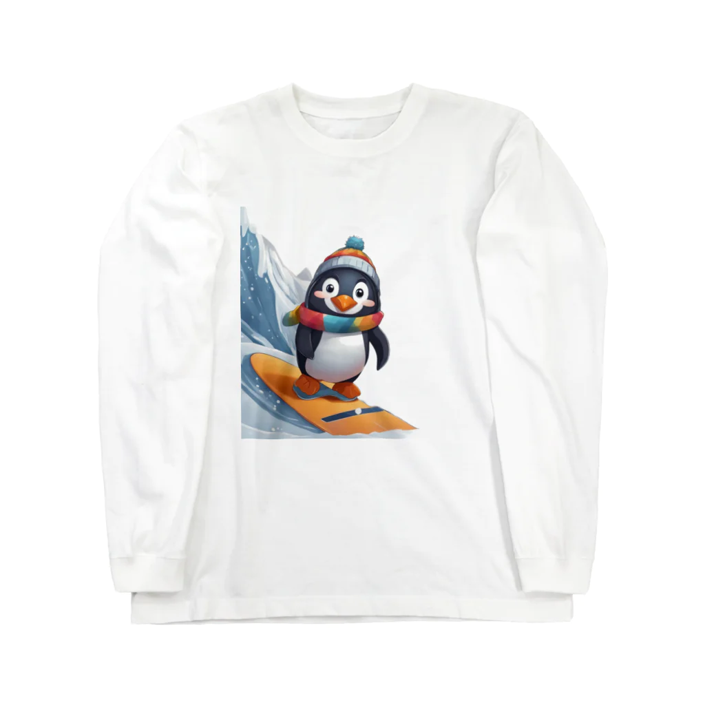 Gloriousのペンギンの冒険スノーボードパーティ ロングスリーブTシャツ
