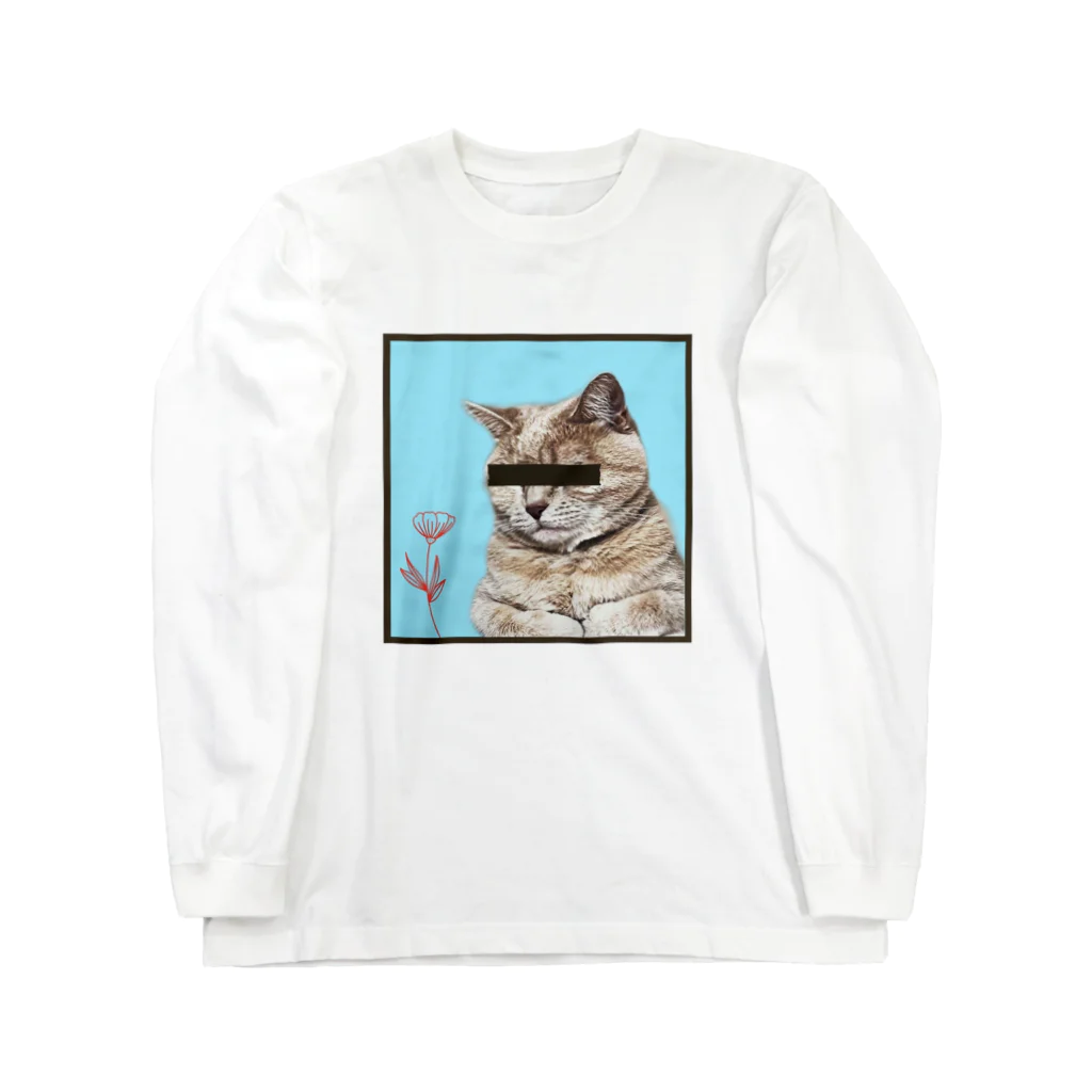 フジハラねっこのcat & flower Long Sleeve T-Shirt