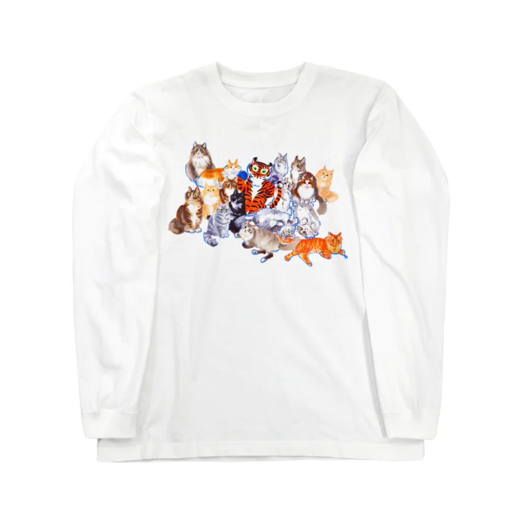 segasworksのネコちゃんたちとトラちゃん（長毛ニャンず） Long Sleeve T-Shirt