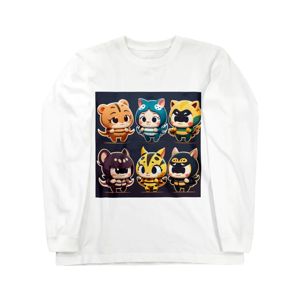 可愛い存在まじ癒しのイカネコレンジャーズ Long Sleeve T-Shirt