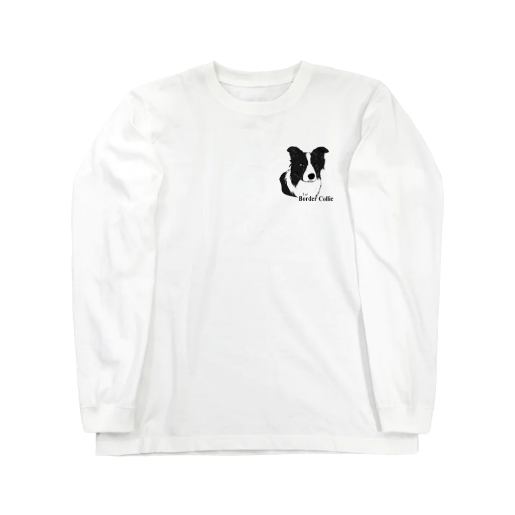 WANPU  by YUn.のボーダーコリー　モノクロ編 Long Sleeve T-Shirt