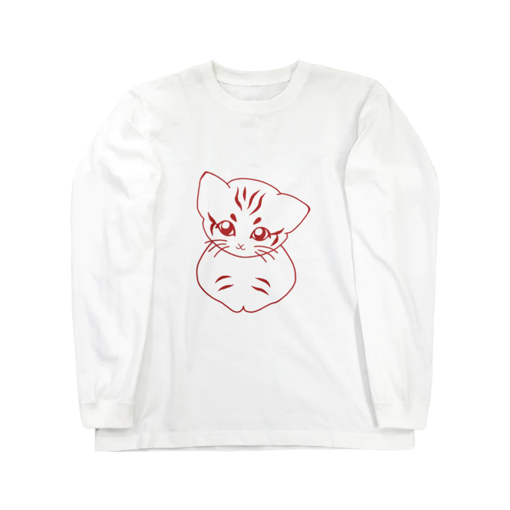 いろはにゃんこ堂の砂漠にいそうな猫さん（線画バージョン） ロングスリーブTシャツ