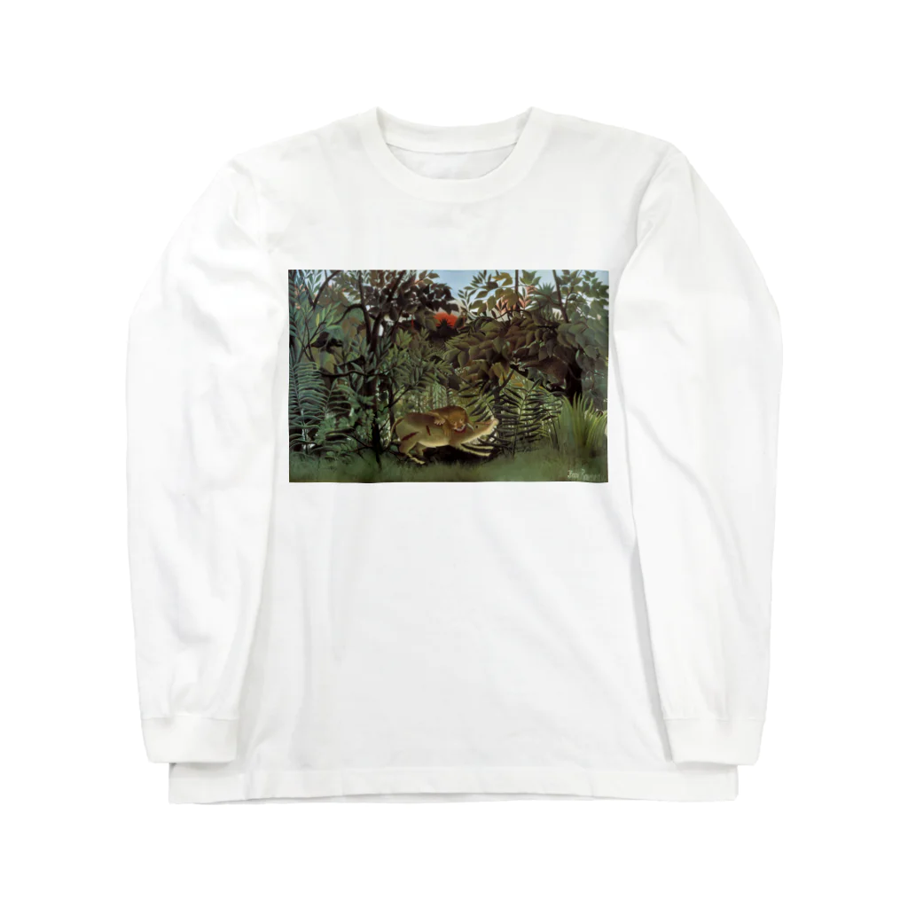 世界美術商店の飢えたライオン / The Hungry Lion Throws Itself on the Antelope Long Sleeve T-Shirt