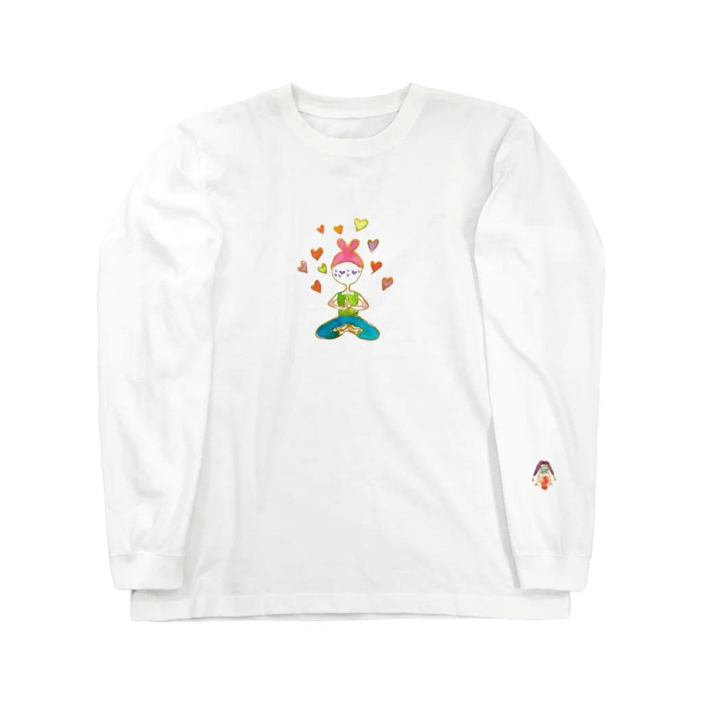 onmycolorの楽描き店のそばかすこちゃん with LOVE ロングスリーブTシャツ