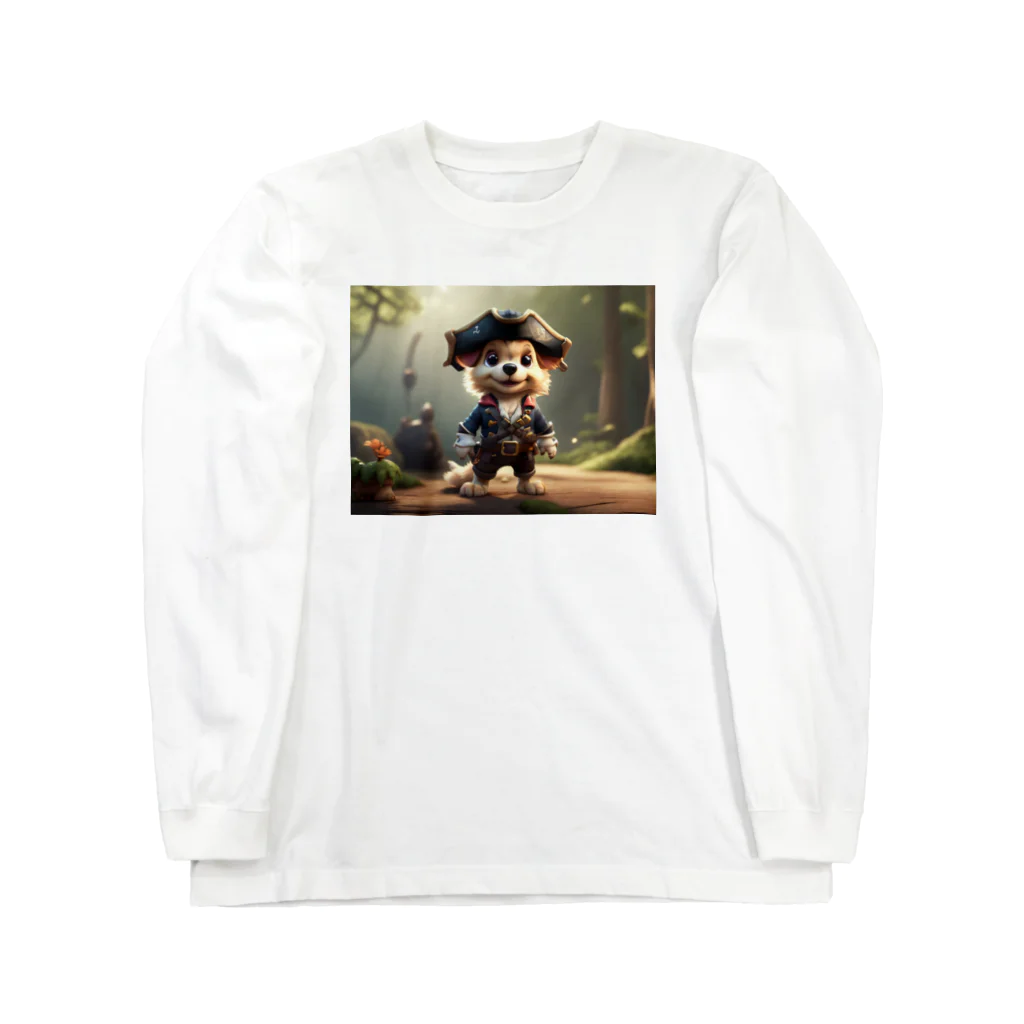 🔥AI art shop🔥の海賊の子犬 ロングスリーブTシャツ