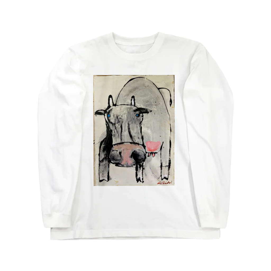 Tominaga Keishiのアニマルシリーズのウシさん Long Sleeve T-Shirt