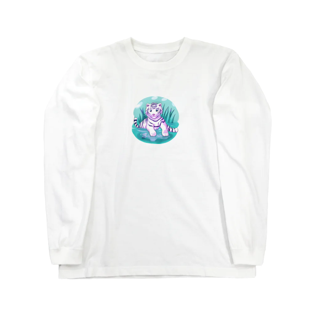 いつもおおきに！たけじいちゃんのWhite Tiger Baby Sigi Long Sleeve T-Shirt