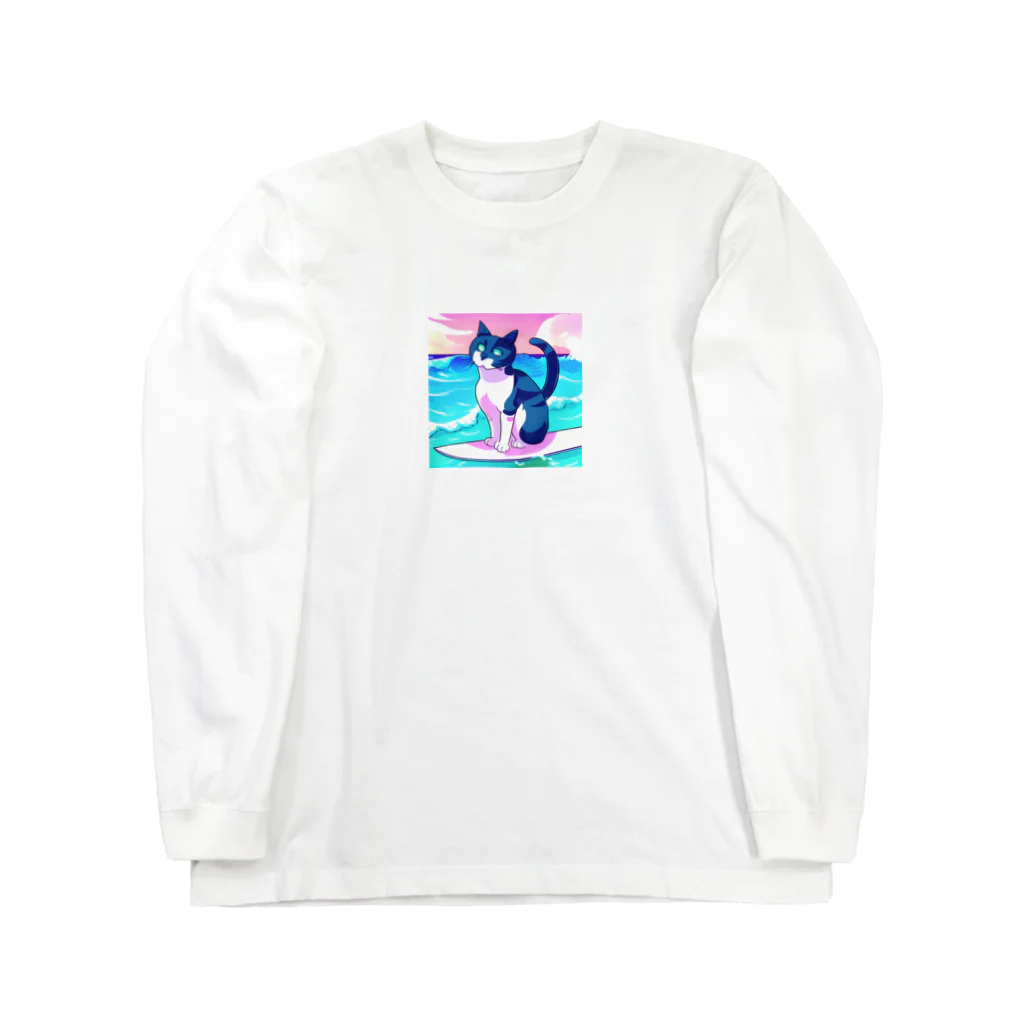 たかみーショップのサーフィンネコ Long Sleeve T-Shirt